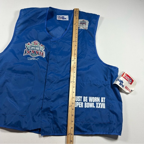 Vtg NFL Super Bowl XXVII 1993 Rose Bowl Field Access Vest Chalk Line Cowboys NWT - Picture 5 of 7